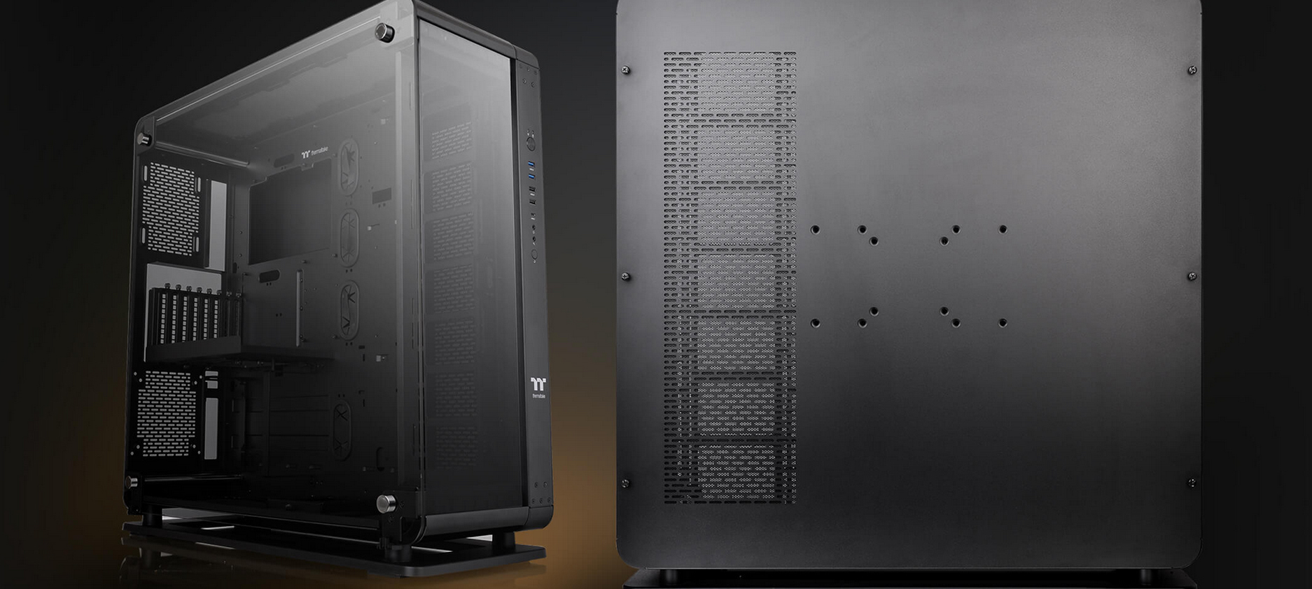 Case Thermaltake Core P8 Tempered Glass Full Tower Chassis (Full Tower / Màu Đen) có khả năng đứng hoặc treo tường tùy ý thích chủ nhân.